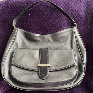 Kate Spade Black Tote Bag 2 Compartments Magnetic Closure. Suede Trim EUC